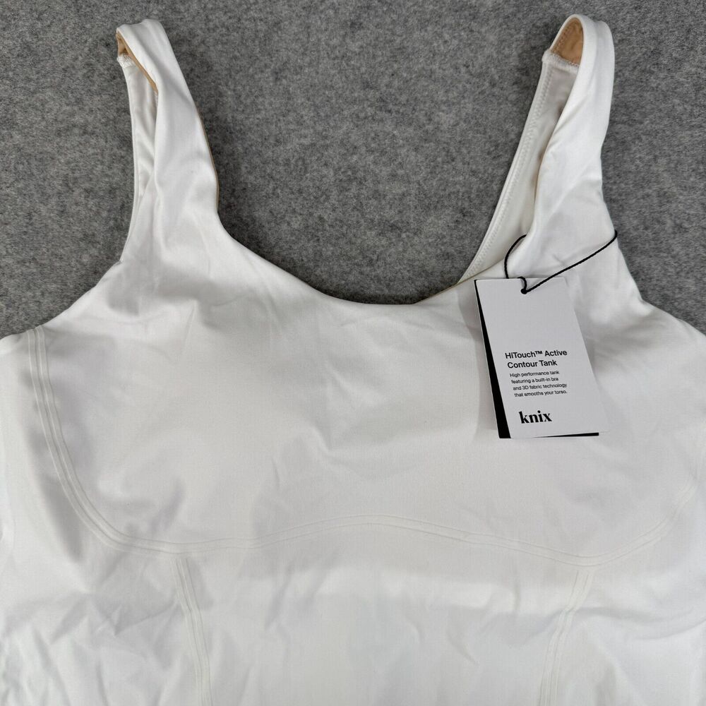 New Knix HiTouch Active Contour Tank Top Built in Bra XL White Athleteisure Yoga